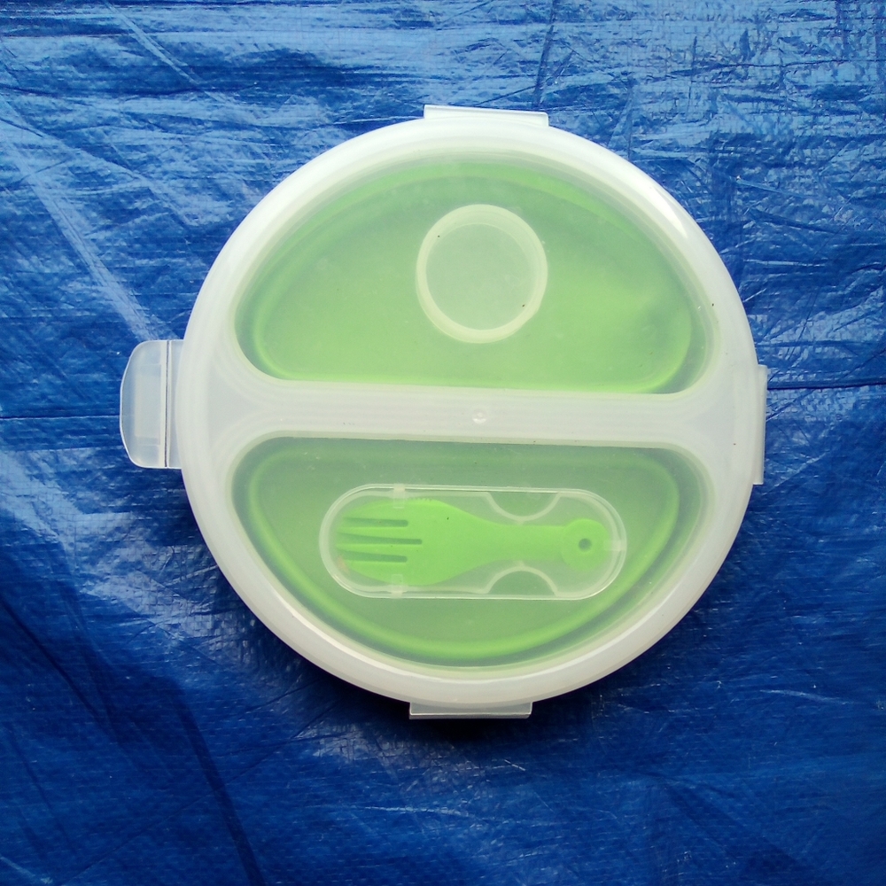 Green Lunch Container with Utensil